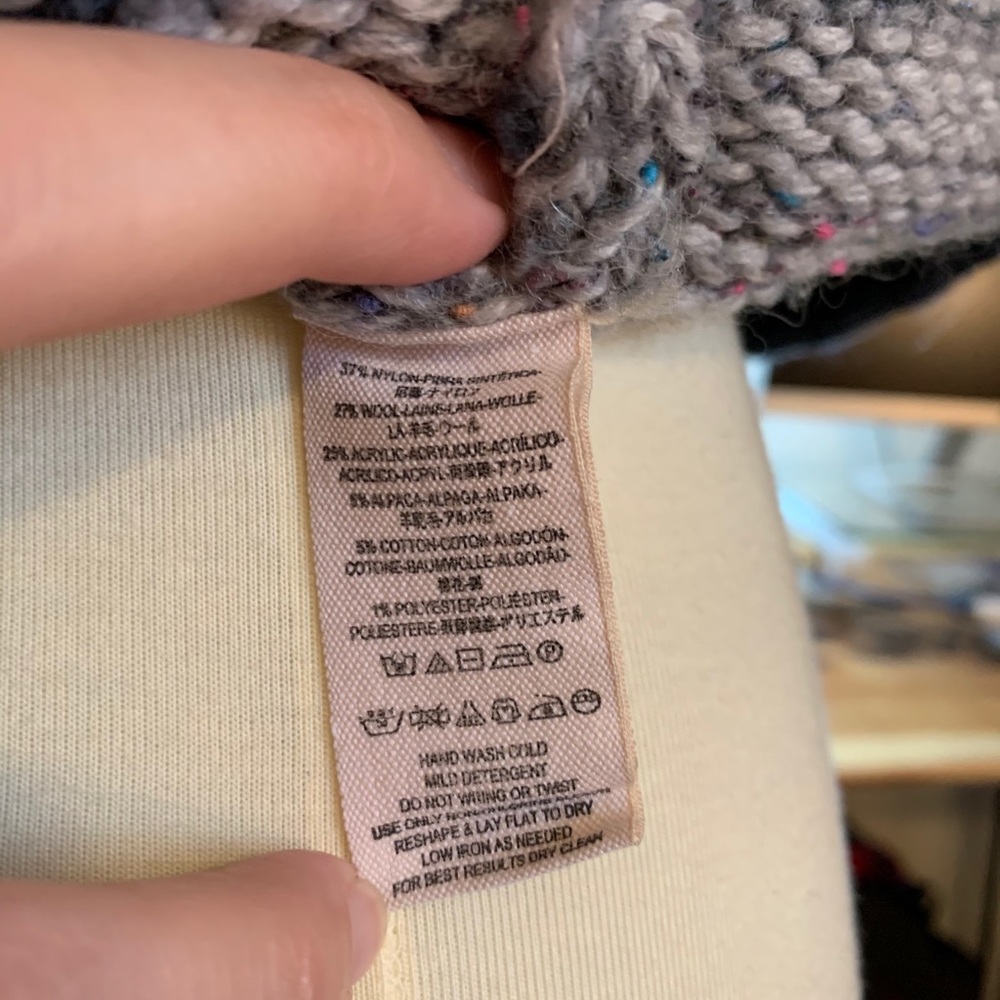 Free People Multicolor Gray Crewneck Sweater with Teal & Pink Accents - Picture 10 of 10